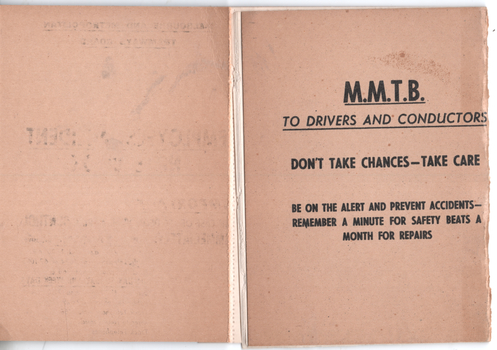"Employees's Accident Note Book" - inside