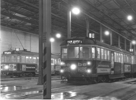 Kew tram depot at night 2 of 2