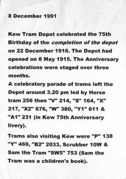 "Kew Depot's History 1915 - 1990" - tram parade 
