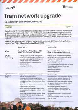 "Tram Network upgrade - Spencer and Collins St"