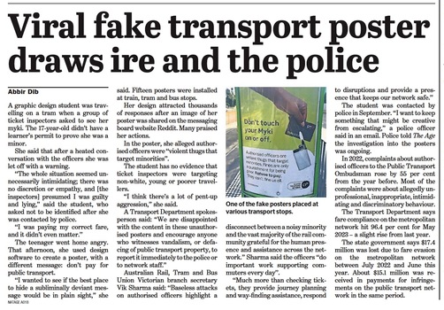 Viral fake transport poster draws ire and the police