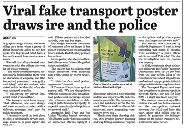 Viral fake transport poster draws ire and the police