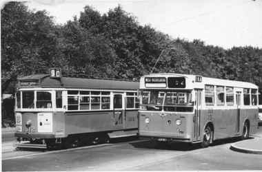 W7 1012 and AEC Mk.VI bus 751 - Official MMTB Photograph