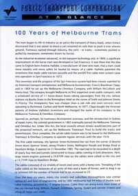 "100 years of Melbourne Trams" - cover