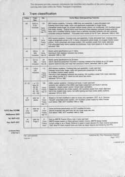 "Tram Classification" - sheet 1 of 2
