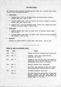 "Kew Depot History" - cover sheet