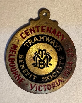 Medallion - Melbourne Centenary 1934 - Tramway Benefit Society - front