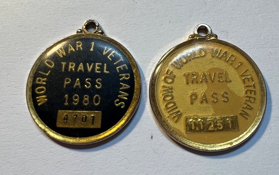 Travel Pass - "World War 1 Veterans"
