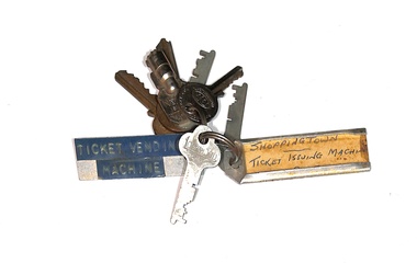 Set of keys for the Doncaster Shopping Town Ticket Vening Machine.