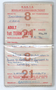 First Term scholar's Concession 1976 inside