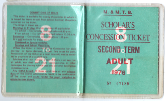 Second Term scholar's Concession 1976 