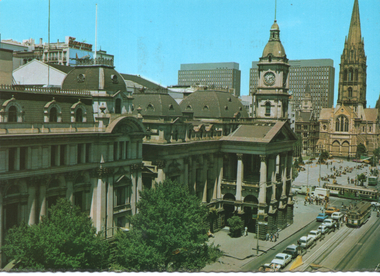 "Melbourne Town Hall and St Paul's"