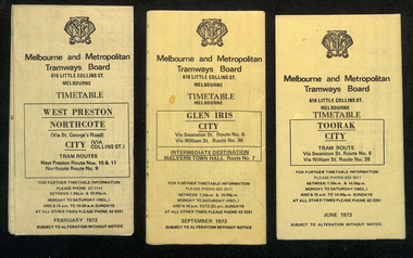 Timetables - MMTB trams - set of 6 = part 1