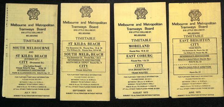 1973 timetables - set 2 of 3