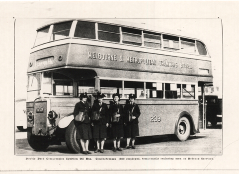 "Double Deck Conductresses Ignition oil bus"