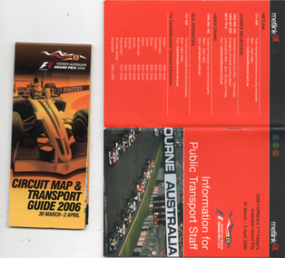 Booklet, Metlink, "Information for public transport staff - 2006 Formula 1 Australian Grand Prix", 2006