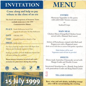 "Invitation to the 1999 Commemorative Dinner"