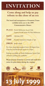 "Invitation to the 1999 Commemorative Dinner"