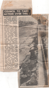 Newspaper clipping - ""Council to take action over this""