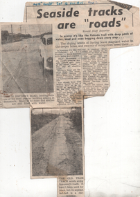 Newspaper clipping - "Seaside tracks are "roads""