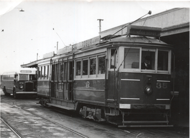 St Kilda Station - tram 35 and half cab bus