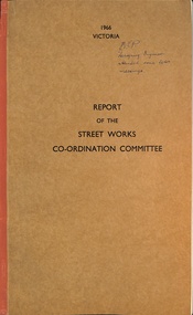 "Report of the Street Works Co-ordination Committee" - cover