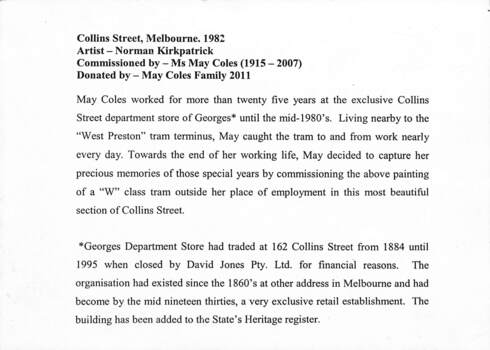 May Coles - Collins St background