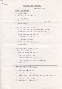 "Practical Fault Finding - Two motor tram"