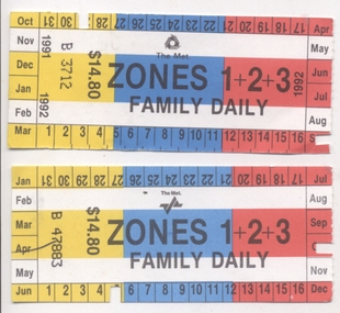 Two "The Met", Zones 1+2+3 Family Daily tickets.