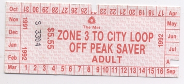 The Met, Zone 3 to City Loop, Off Peak Saver, Adult