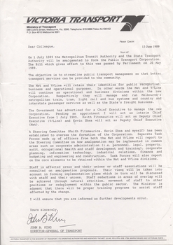 Formation of  the  Public Transport Corporation