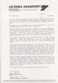 Formation of  the  Public Transport Corporation