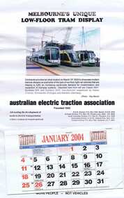 Ephemera - Calendar, Australian Electric Traction Association (AETA), 2004