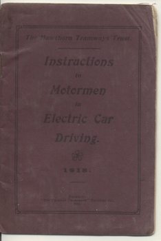 "Instructions to Motormen in Electric Car Driving"