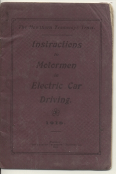 "Instructions to Motormen in Electric Car Driving"