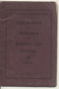 "Instructions to Motormen in Electric Car Driving"