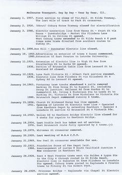 "Melbourne Transport - Day by Day Year by Year"