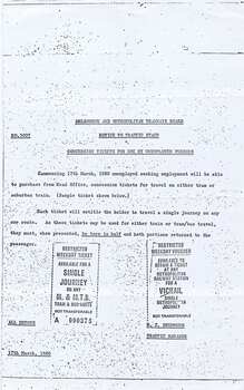 "Notice to Traffic Staff - Concession Tickets for use by Unemployed Persons"