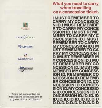 "What you need to carry when travelling on a concession ticket"