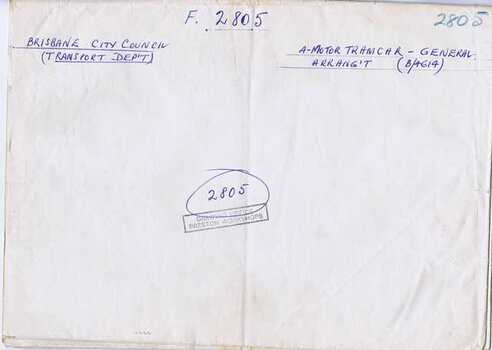 "Brisbane City Council - Four motor tramcar General Arrangement - 504-"