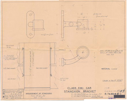 "Class SW6 Car Stanchion Bracket"