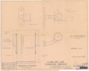 "Class SW6 Car Stanchion Bracket"