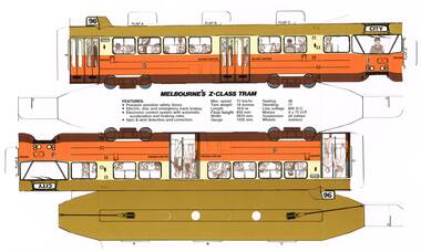 Leisure object - Cardboard Model Tram, Ministry of Transport, mid 1970's?
