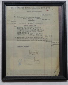 Administrative record - Framed Document, Noyes Bros, 1923