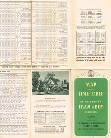 "Map and timetable of Melbourne Tram and Bus Services" - May 1956"