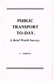"Public Transport Today; A brief World Survey"