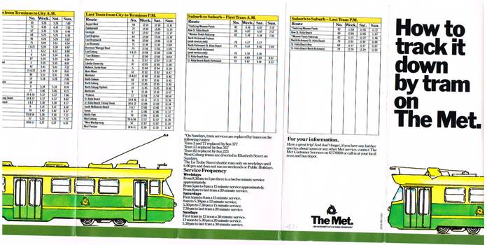 "How to track it down by tram on The Met"