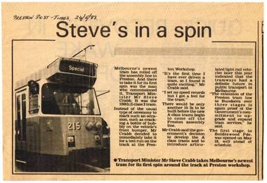 "Steve's in a spin"