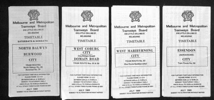 Set of 23 MMTB Timetables - set 4 of 6