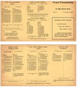 "Tram Timetables - St Kilda - Elwood Depot"